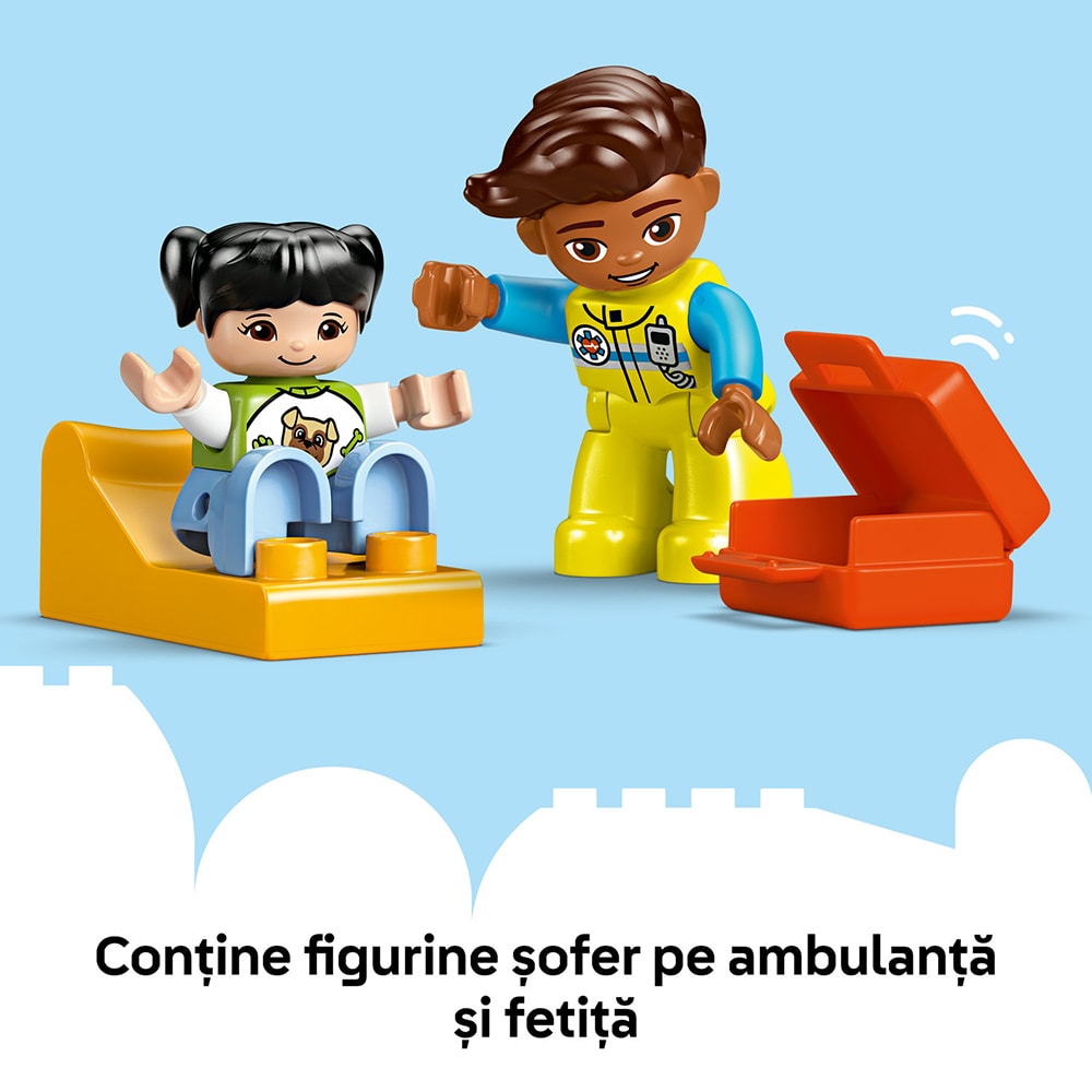 LEGO DUPLO: Ambulanta si sofer 10447, 2 ani+, 19 piese