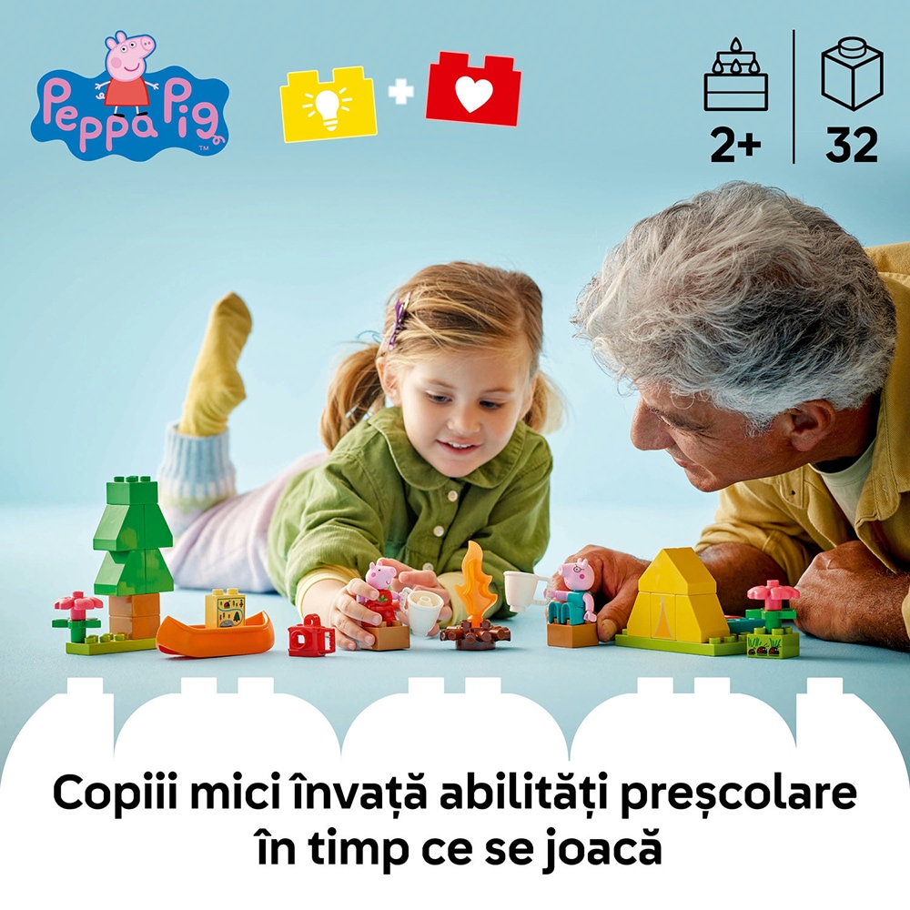 LEGO Duplo: Peppa Pig Excursie cu cortul 10452, 2 ani+, 32 piese