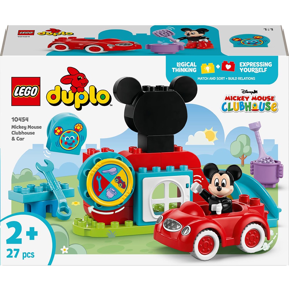 LEGO DUPLO: Disney - Clubul si masina lui Mickey Mouse 10454, 2 ani+, 27 piese