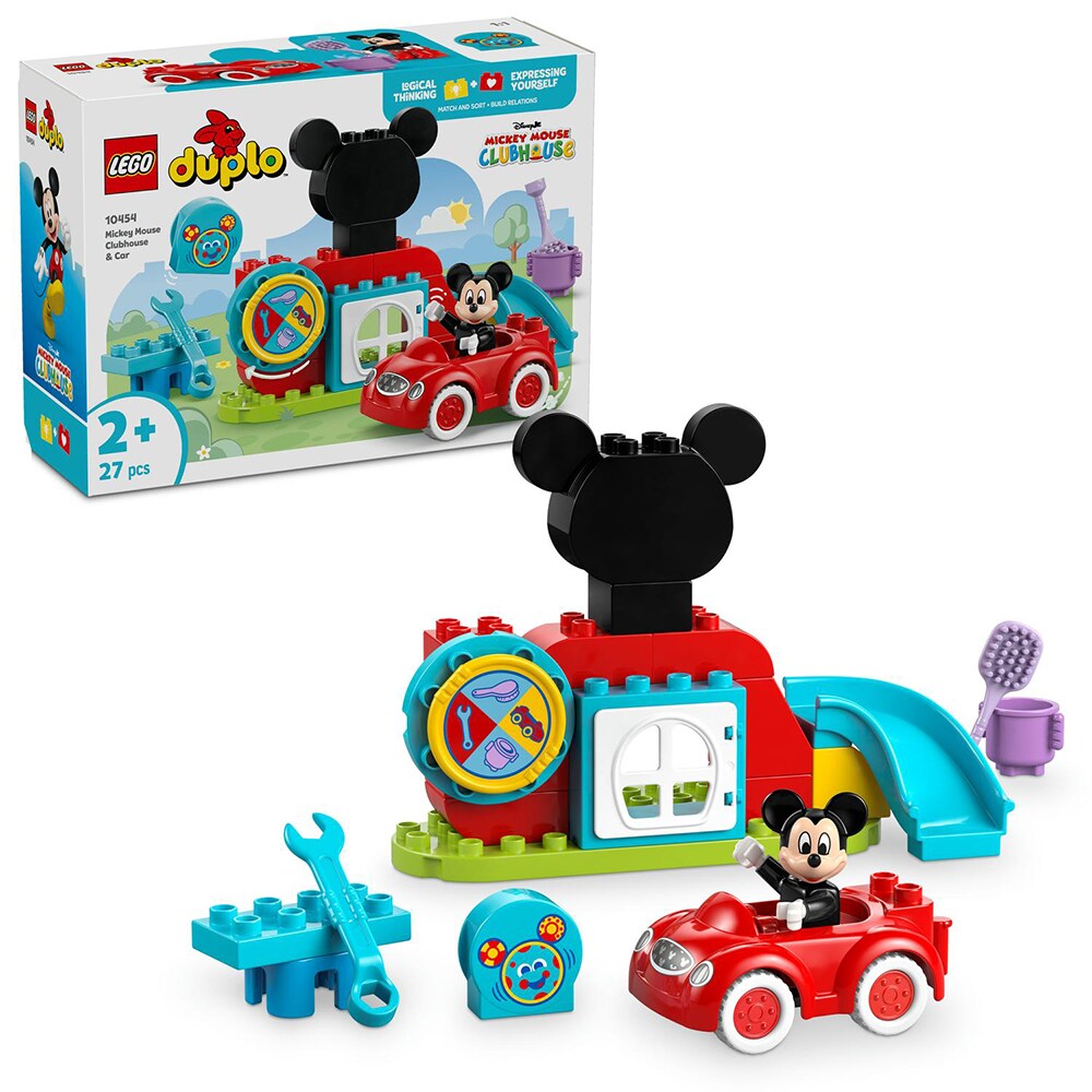 LEGO DUPLO: Disney - Clubul si masina lui Mickey Mouse 10454, 2 ani+, 27 piese