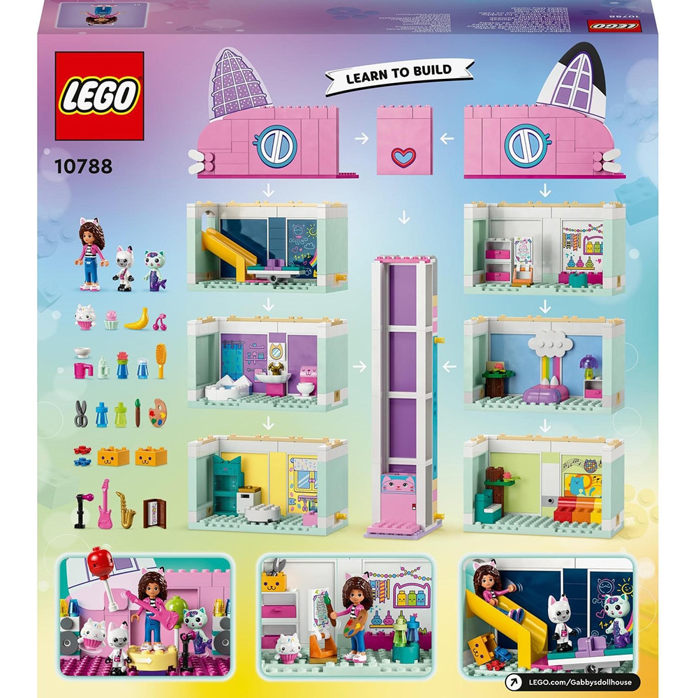 LEGO Gabby's Dollhouse: Casa depapusi a lui Gabby 10788, 4 ani+, 498 piese
