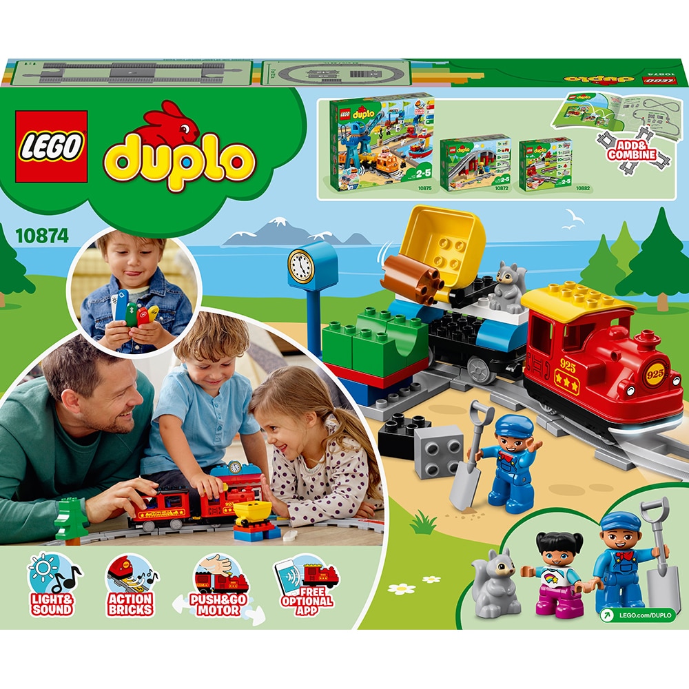 LEGO Duplo: Tren cu aburi 10874, 2-5 ani, 59 piese 