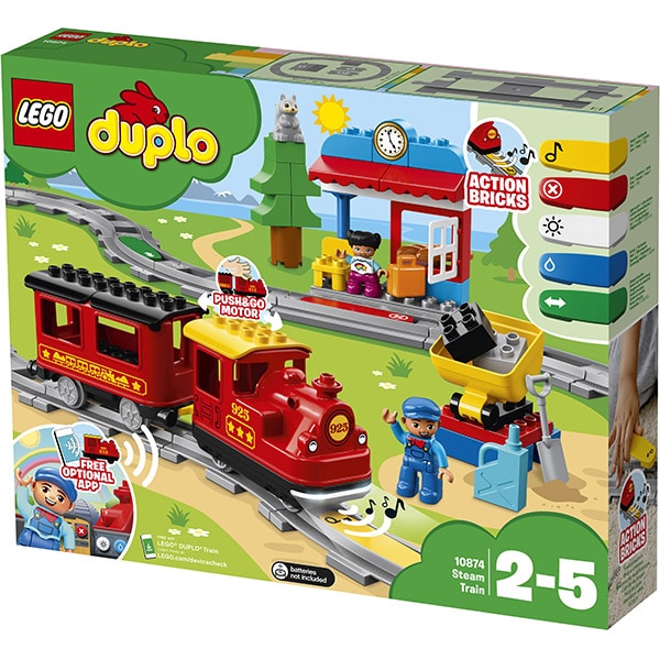 LEGO Duplo: Tren cu aburi 10874, 2-5 ani, 59 piese 