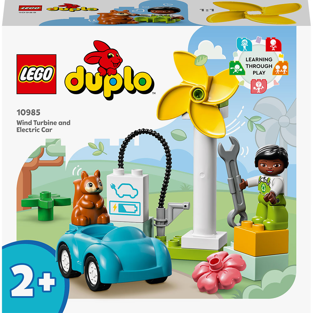 LEGO DUPLO: Turbina eoliana si masina electrica 10985, 2 ani+, 16 piese