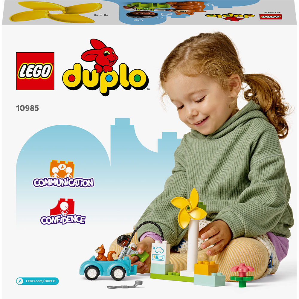 LEGO DUPLO: Turbina eoliana si masina electrica 10985, 2 ani+, 16 piese