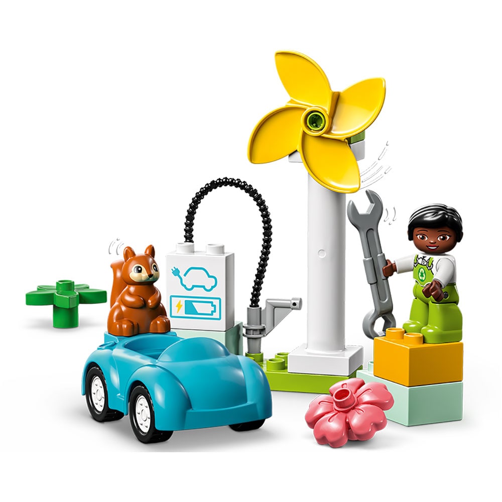 LEGO DUPLO: Turbina eoliana si masina electrica 10985, 2 ani+, 16 piese