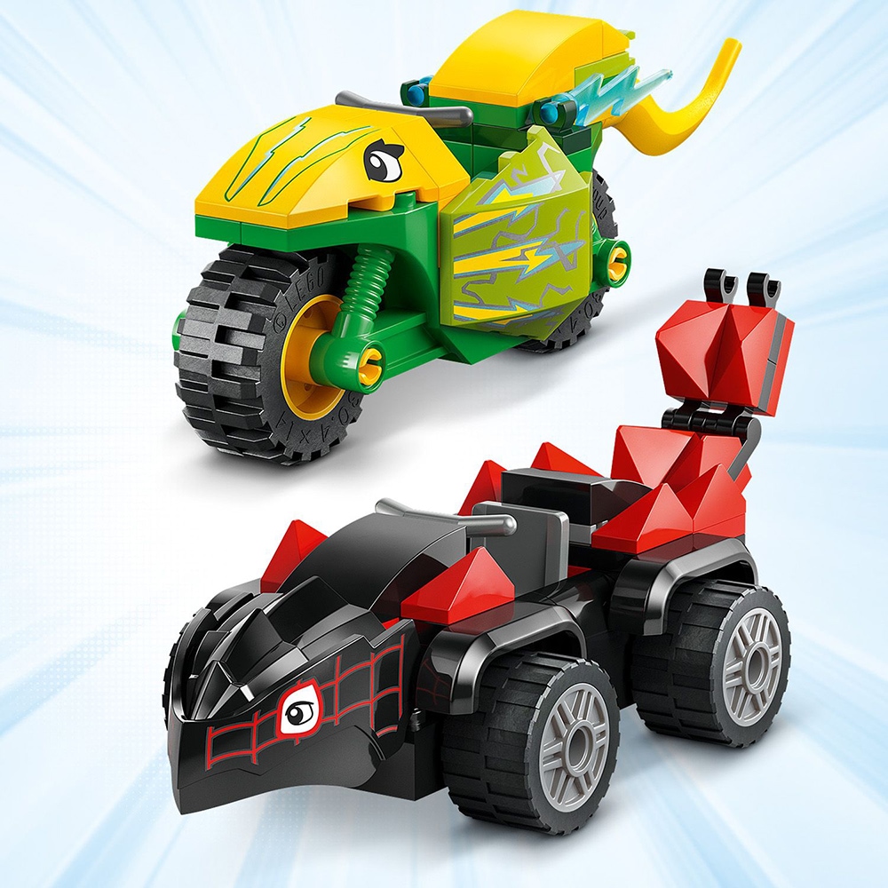 LEGO Marvel: Spin si Electro intr-o urmarire cu dino-vehicule 11198, 4 ani+, 124 piese