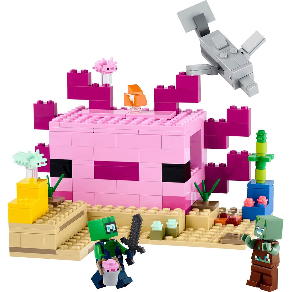 LEGO Minecraft: Casa Axolotl 21247, 7 ani+, 242 piese