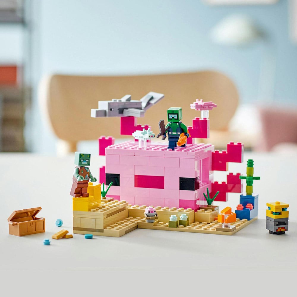 LEGO Minecraft: Casa Axolotl 21247, 7 ani+, 242 piese