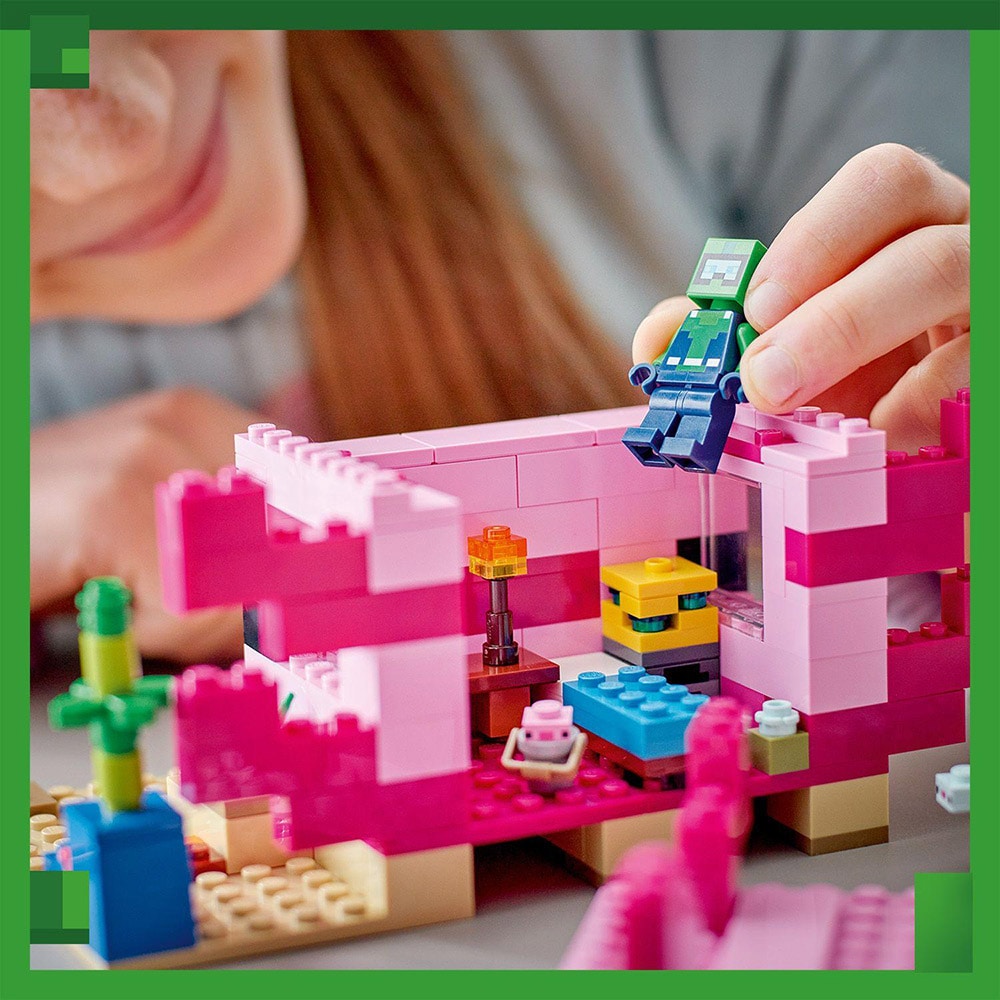 LEGO Minecraft: Casa Axolotl 21247, 7 ani+, 242 piese