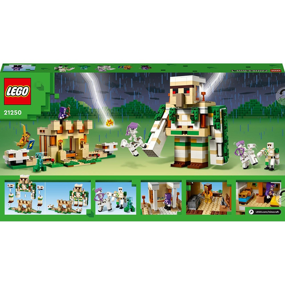 LEGO Minecraft: Fortareata Golemul de fier 21250, 9 ani+, 868 piese