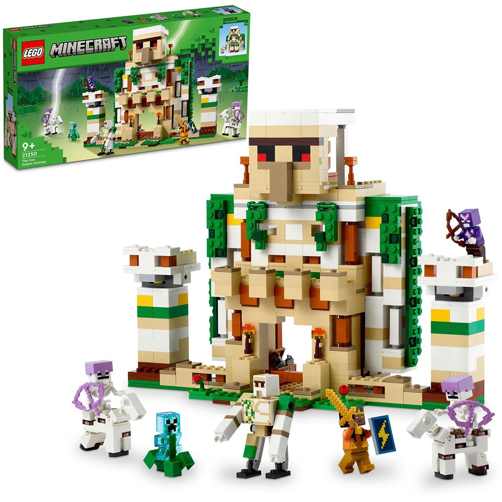 LEGO Minecraft: Fortareata Golemul de fier 21250, 9 ani+, 868 piese