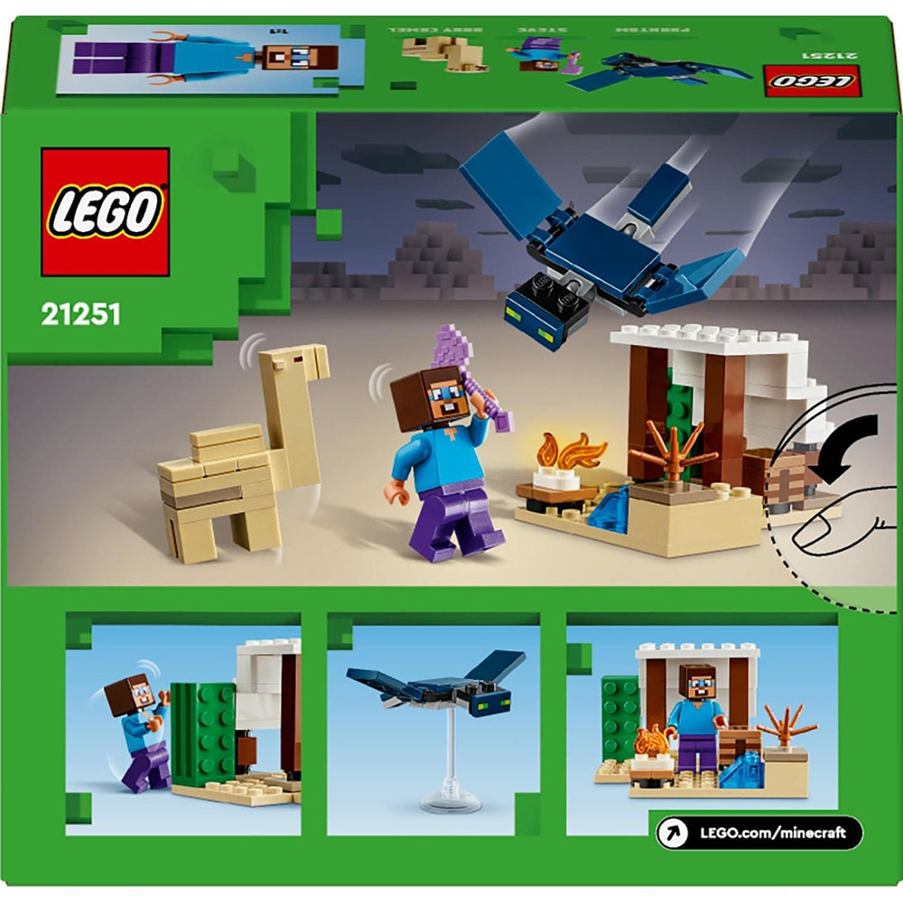 LEGO Minecraft: Expeditia in desert a lui Steve 21251, 6 ani+, 75 piese