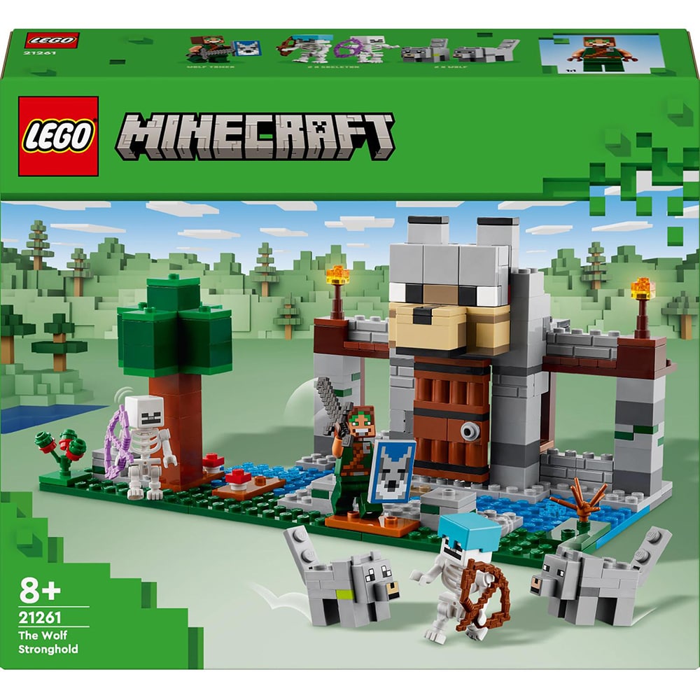 LEGO Minecraft: Fortareata lupilor 21261, 8 ani+, 312 piese