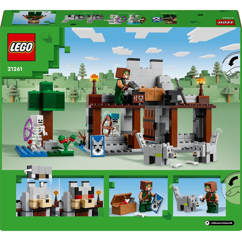 LEGO Minecraft: Fortareata lupilor 21261, 8 ani+, 312 piese