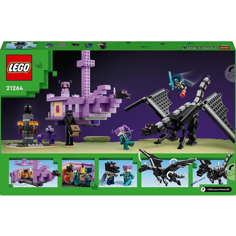 LEGO Minecraft: Dragon Ender si Corabia din End 21264, 8 ani+, 657 piese
