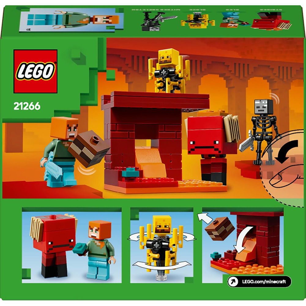 LEGO Minecraft: Batalie deasupra lavei in Nether 21266, 6 ani+, 99 piese