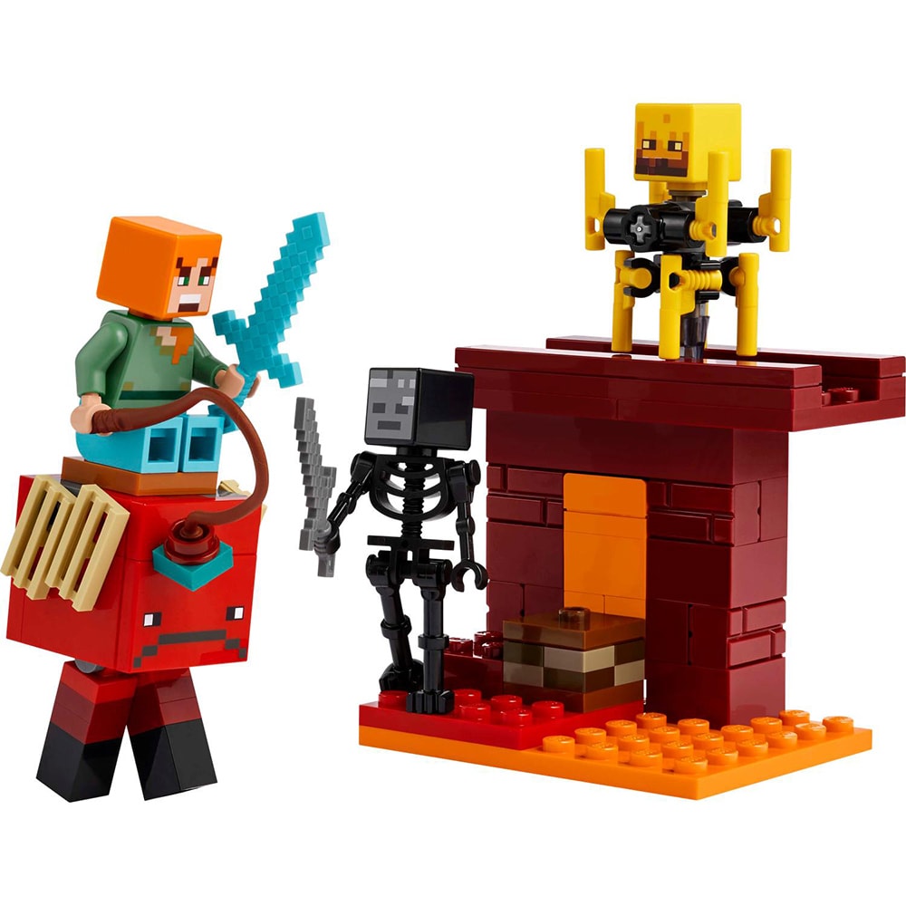 LEGO Minecraft: Batalie deasupra lavei in Nether 21266, 6 ani+, 99 piese