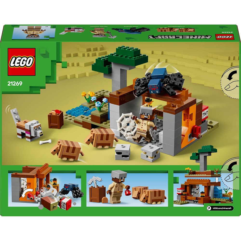LEGO Minecraft: Expeditia de minerit cu Tatu 21269, 8 ani+, 247 piese