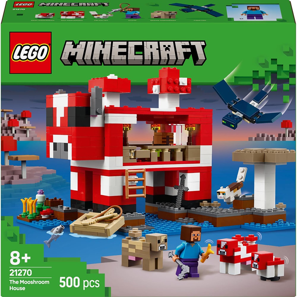 LEGO Minecraft: Casa Ciuper-vaca 21270, 8 ani+, 500 piese