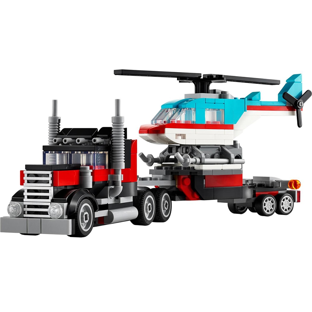 LEGO Creator 3in1: Camioneta-platforma cu elicopter 31146, 7 ani+, 270 piese