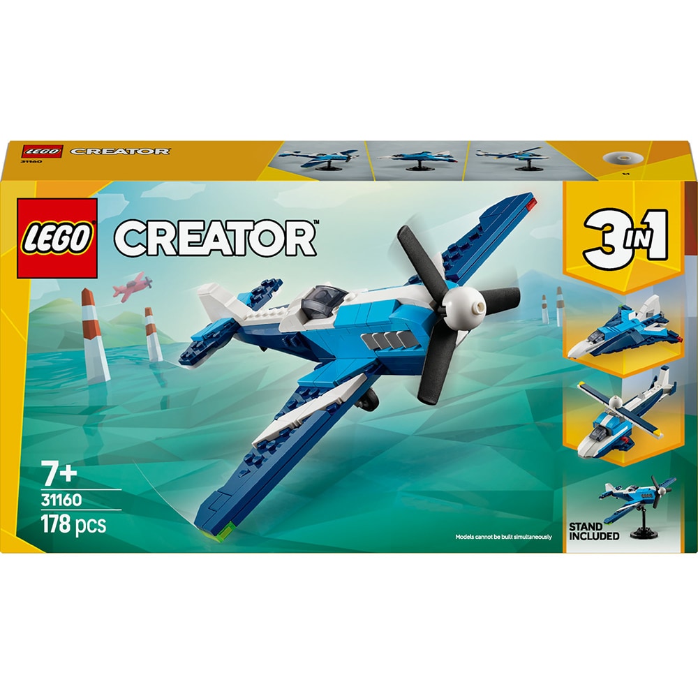 LEGO Creator 3in1: Aparat de zbor - Avion de curse 31160, 7 ani+, 178 piese