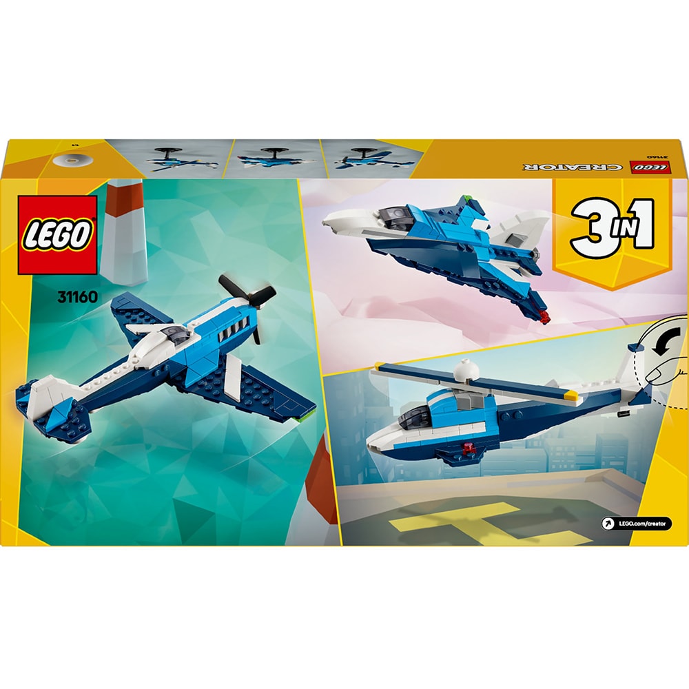 LEGO Creator 3in1: Aparat de zbor - Avion de curse 31160, 7 ani+, 178 piese