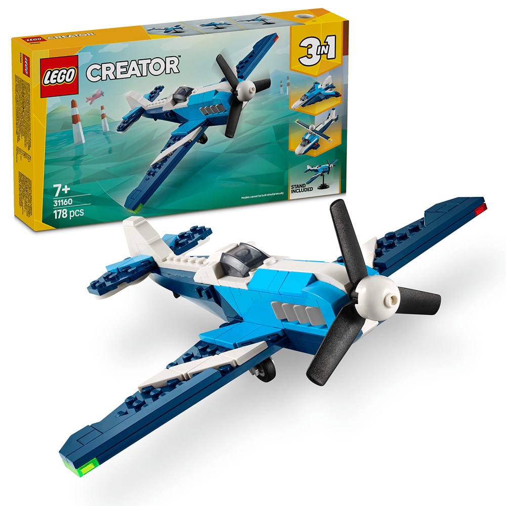 LEGO Creator 3in1: Aparat de zbor - Avion de curse 31160, 7 ani+, 178 piese