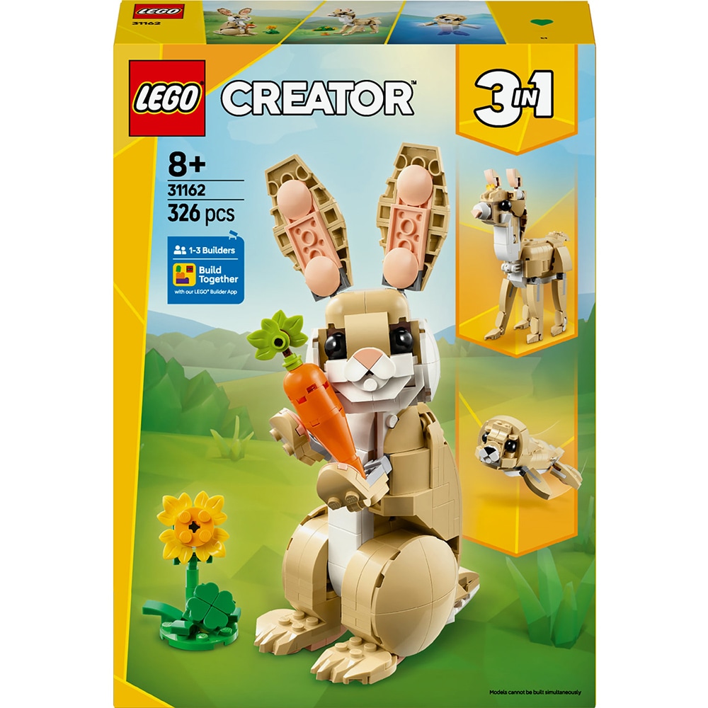 LEGO Creator 3in1: Iepuras dragalas 31162, 8 ani+, 326 piese