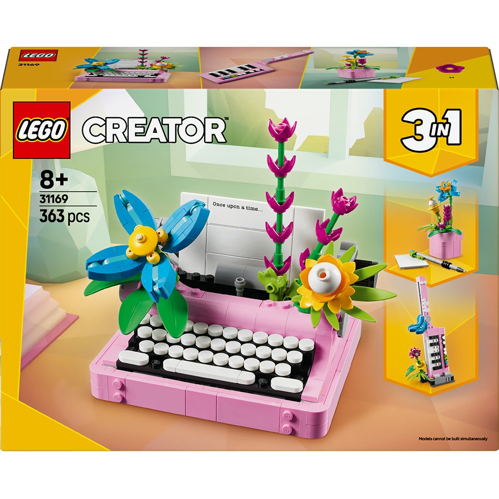 LEGO Creator 3in1: Masina de scris cu flori 31169, 8 ani+, 363 piese