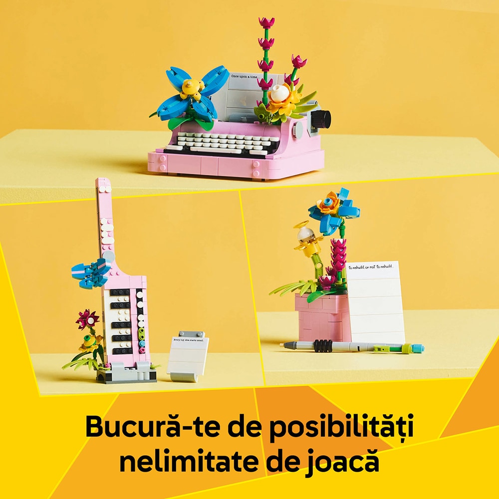 LEGO Creator 3in1: Masina de scris cu flori 31169, 8 ani+, 363 piese