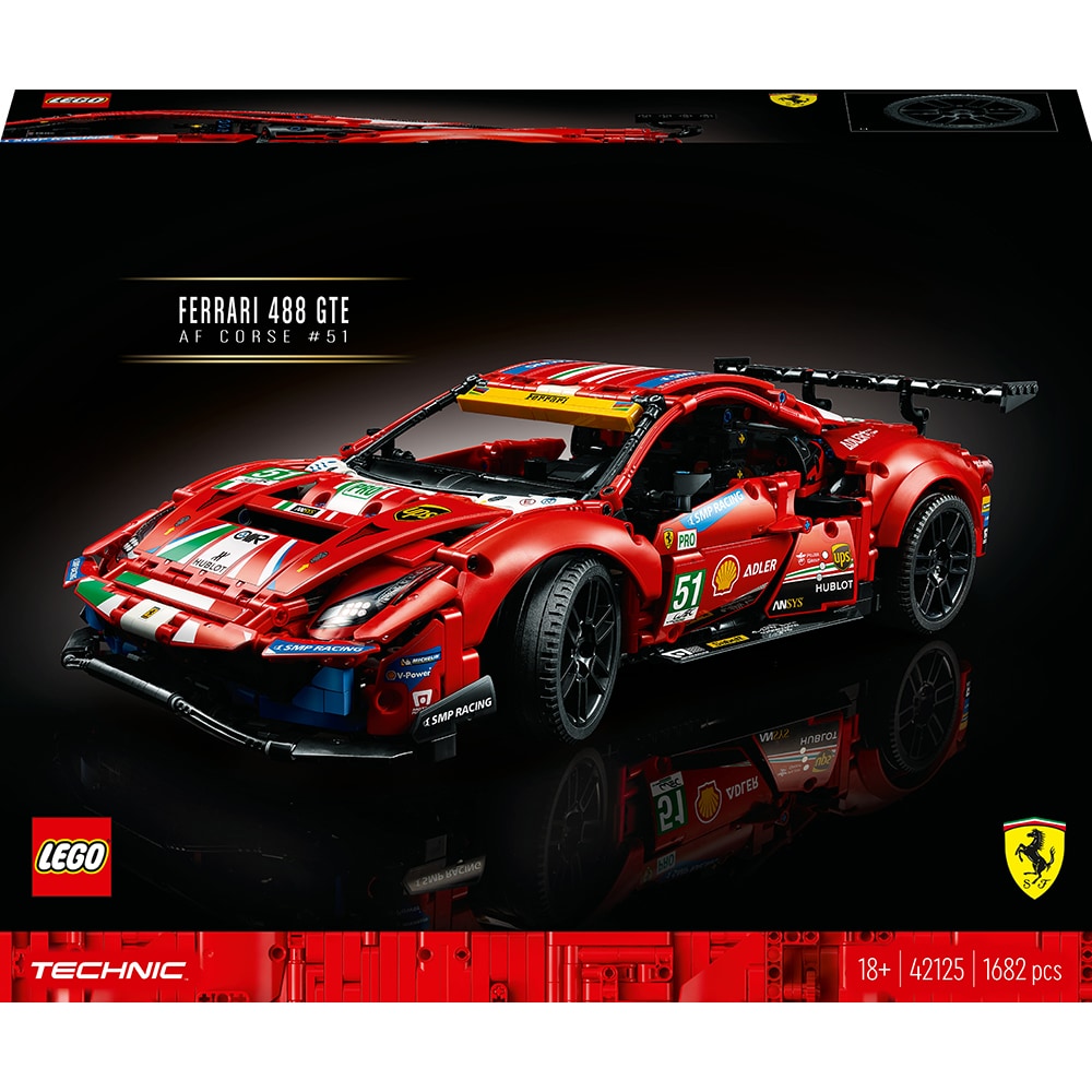 LEGO Technic: Ferrari 488 GTE "AF Corse #51" 42125, 18 ani+, 1677 piese