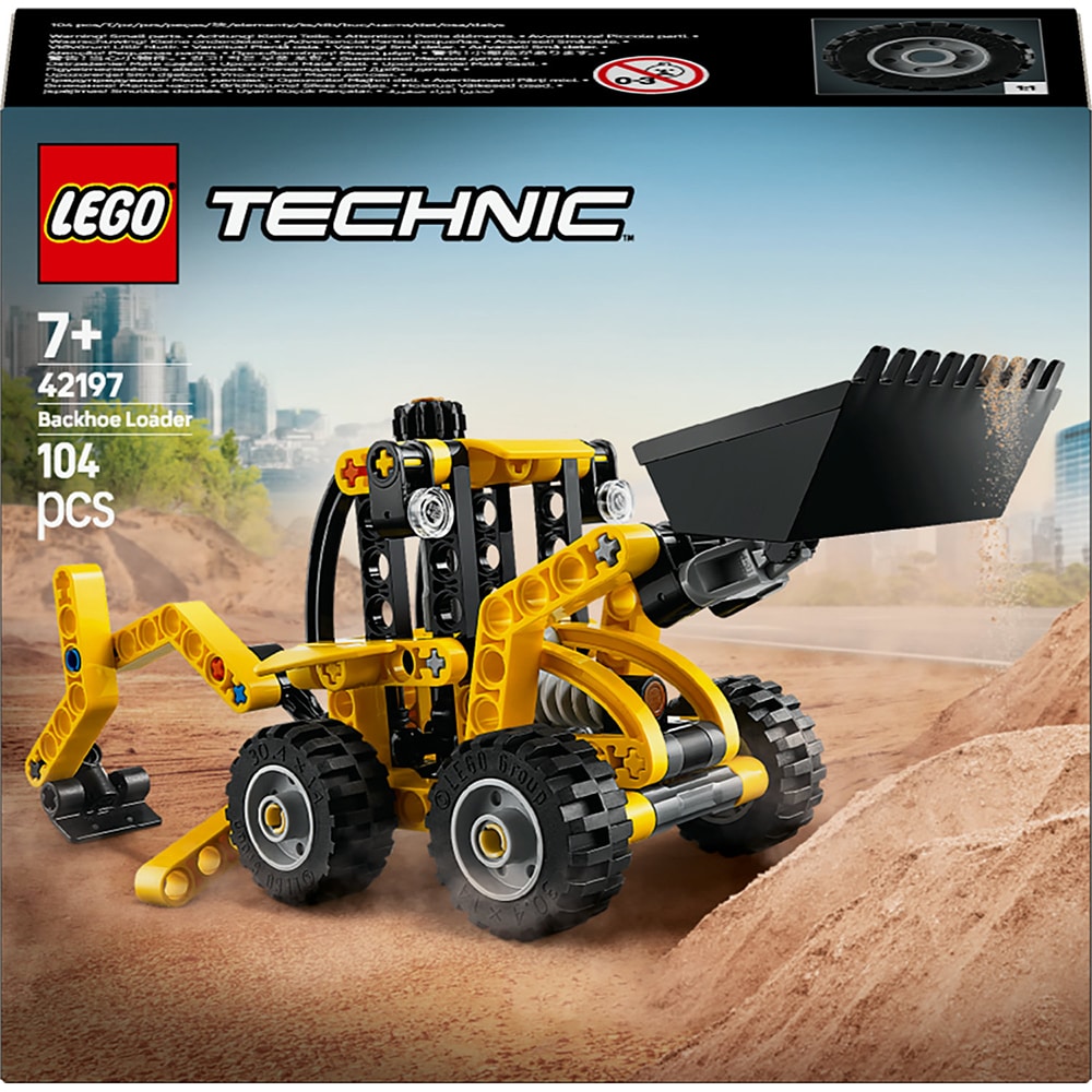 LEGO Technic: Buldoexcavator 42197, 7 ani+, 104 piese