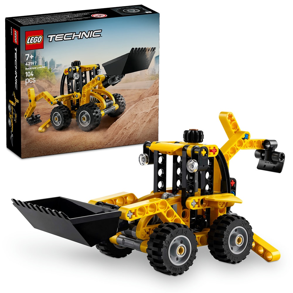 LEGO Technic: Buldoexcavator 42197, 7 ani+, 104 piese