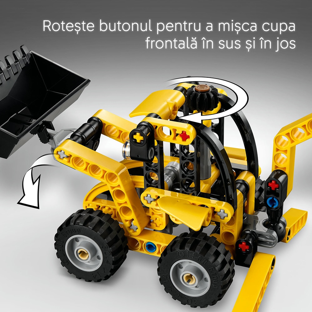LEGO Technic: Buldoexcavator 42197, 7 ani+, 104 piese