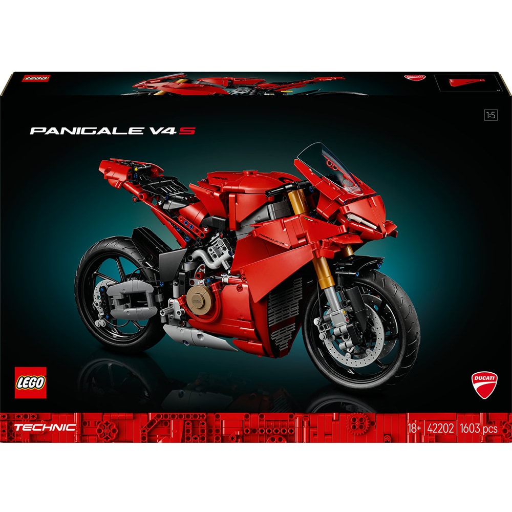 LEGO Technic: Motocicleta Ducati Panigale V4 S 42202, 18 ani+, 1603 piese