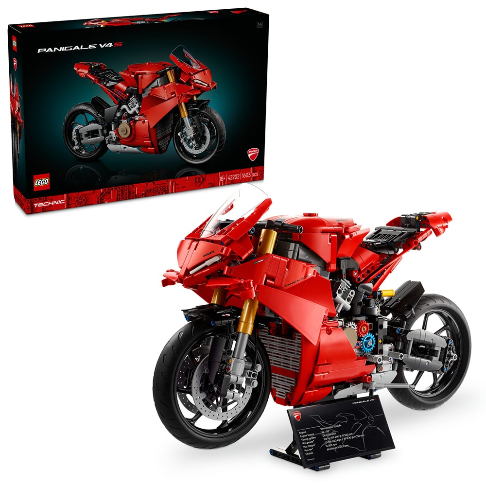 LEGO Technic: Motocicleta Ducati Panigale V4 S 42202, 18 ani+, 1603 piese