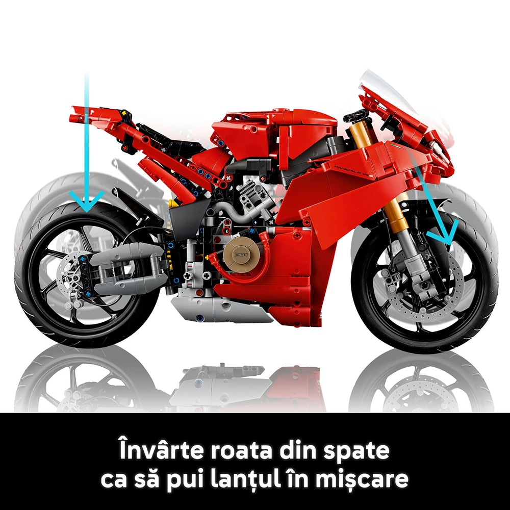 LEGO Technic: Motocicleta Ducati Panigale V4 S 42202, 18 ani+, 1603 piese