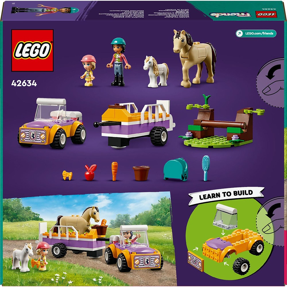 LEGO Friends: Remorca cu cal si ponei 42634, 4 ani+, 105 piese