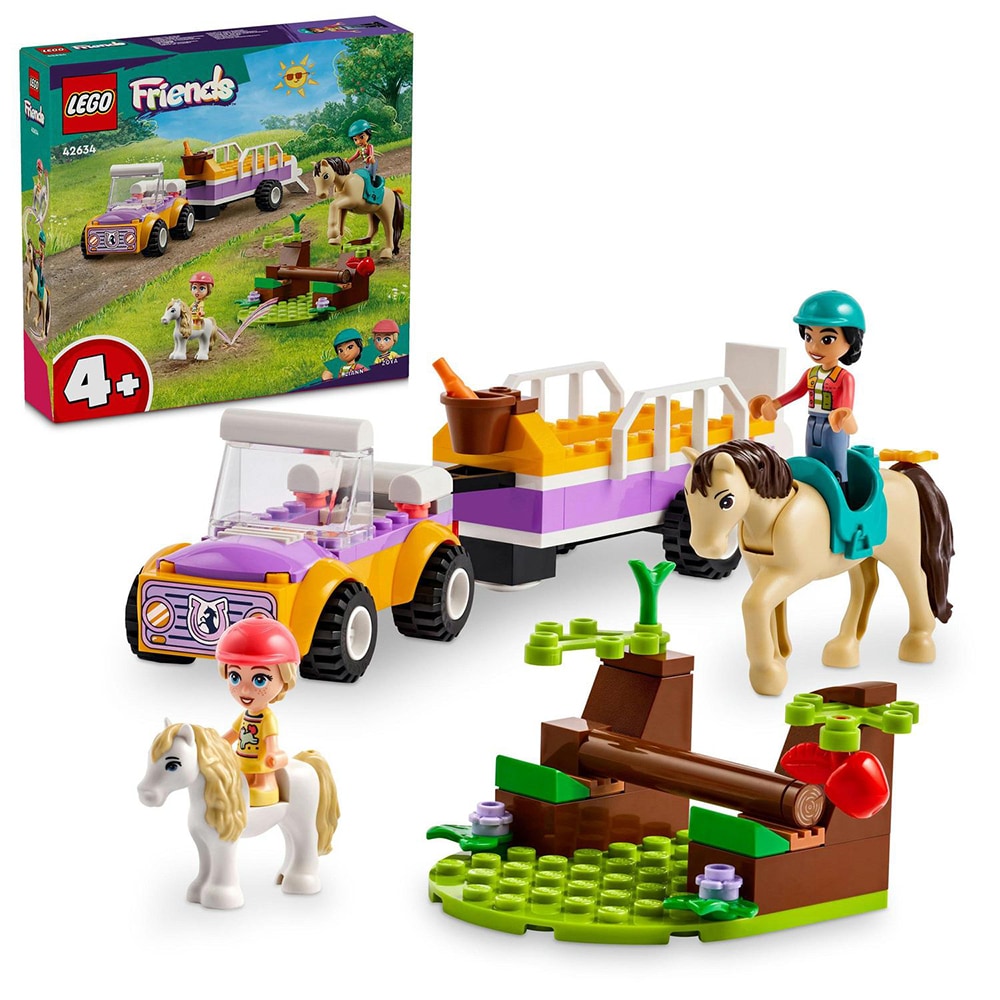 LEGO Friends: Remorca cu cal si ponei 42634, 4 ani+, 105 piese