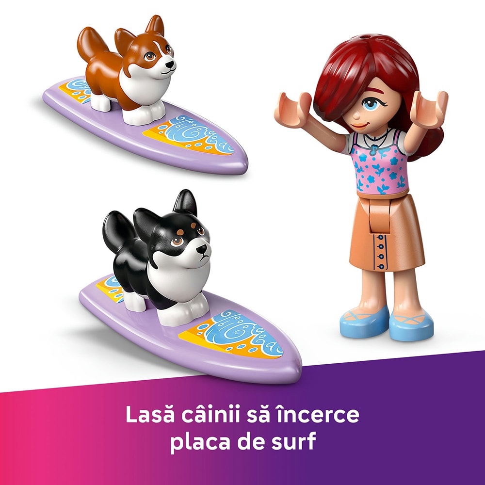 LEGO Friends: Aventuri cu catei la surfing si pe scuter 42641, 6 ani+, 113 piese