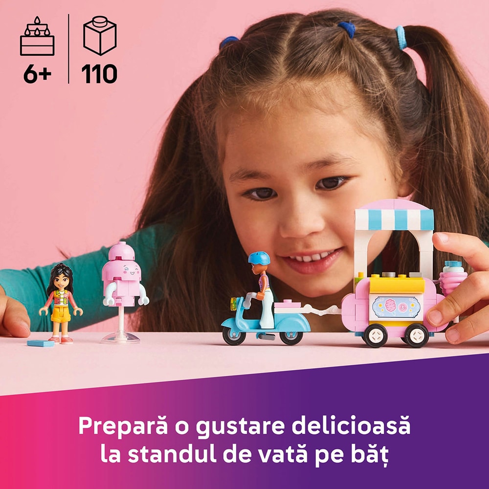 LEGO Friends: Taraba cu vata de zahar si scuter 42643, 6 ani+, 110 piese