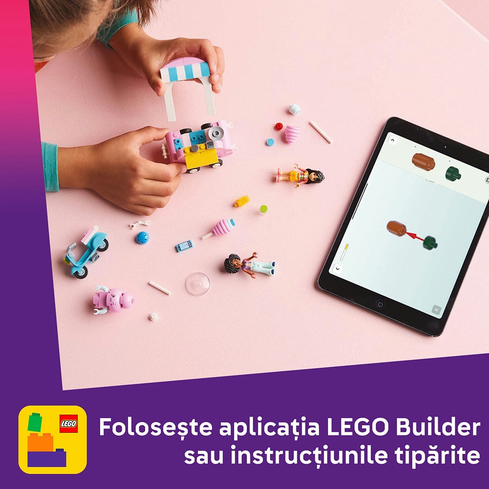 LEGO Friends: Taraba cu vata de zahar si scuter 42643, 6 ani+, 110 piese