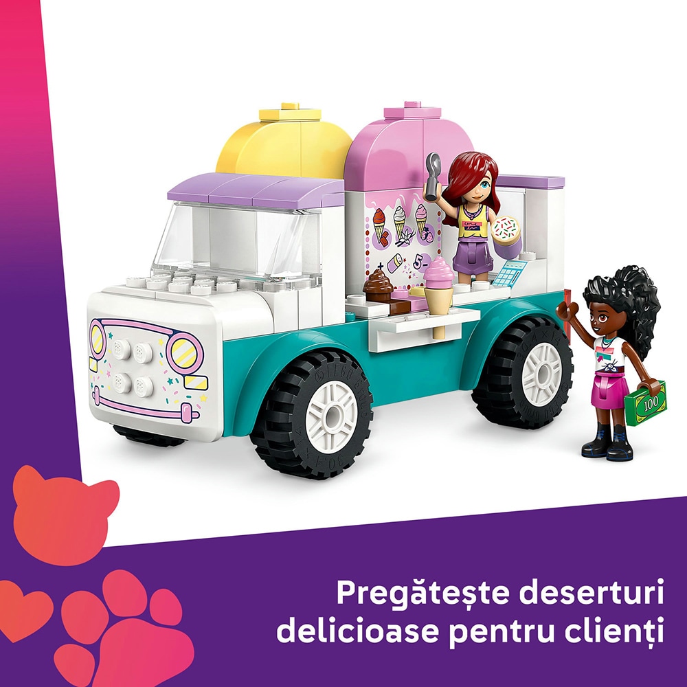 LEGO Friends: Furgoneta de inghetata in orasul Heartlake 42644, 4 ani+, 92 piese