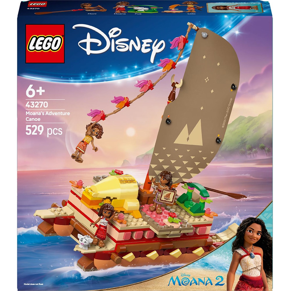 LEGO Disney Princess: Canoea de aventura a Moanei 43270, 6 ani+, 529 piese