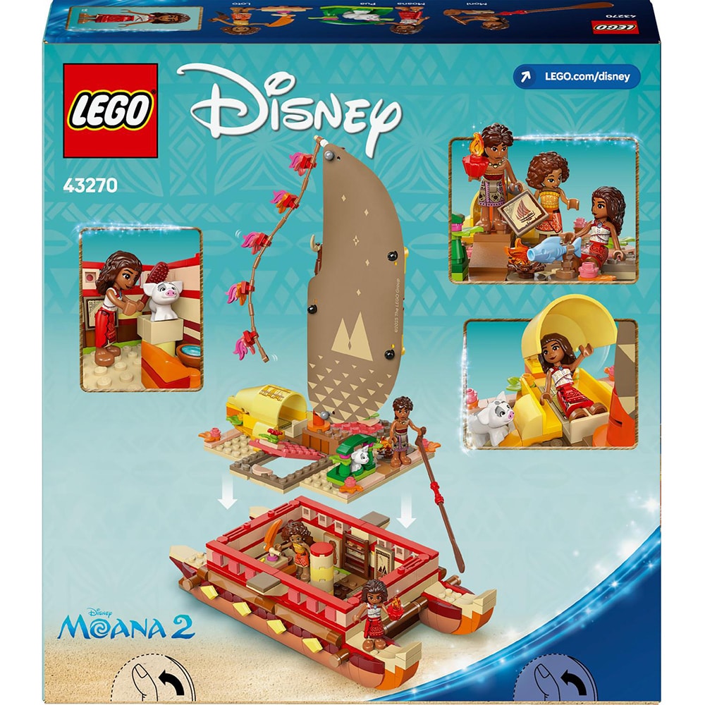 LEGO Disney Princess: Canoea de aventura a Moanei 43270, 6 ani+, 529 piese