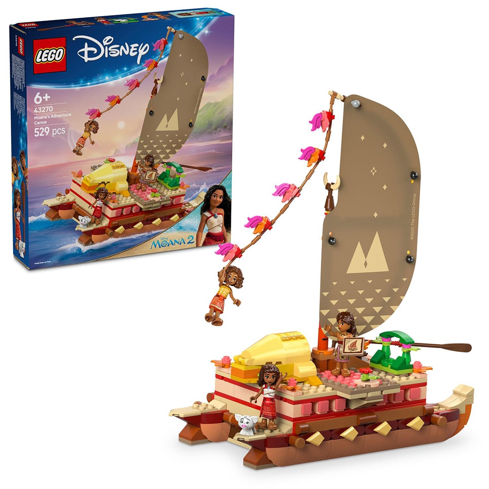 LEGO Disney Princess: Canoea de aventura a Moanei 43270, 6 ani+, 529 piese