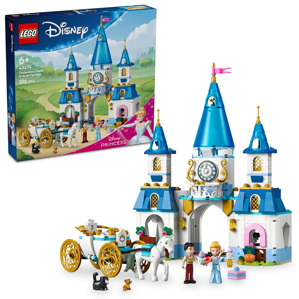 LEGO Disney Princess: Castelul si caleasca Cenusaresei 43275, 6 ani+, 596 piese