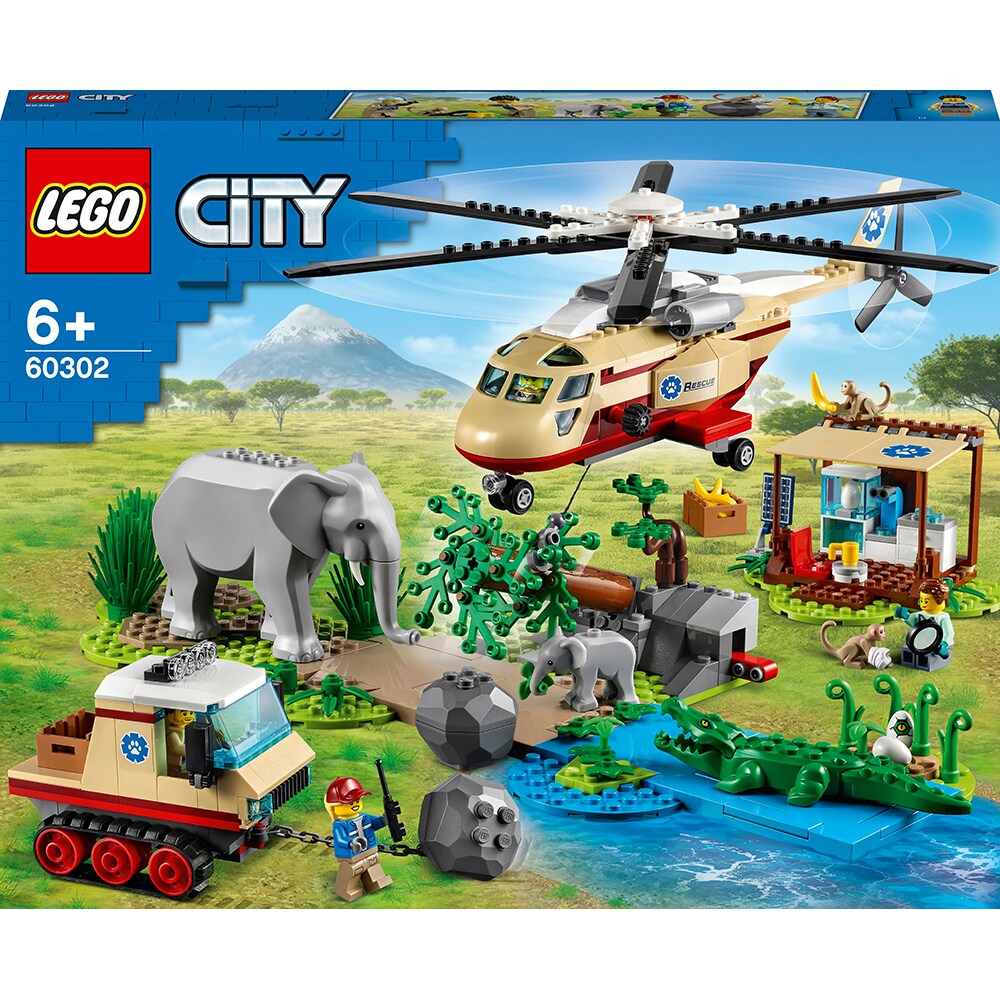 LEGO City: Operatiune de salvare a animalelor salba 60302, 6 ani+, 525 piese