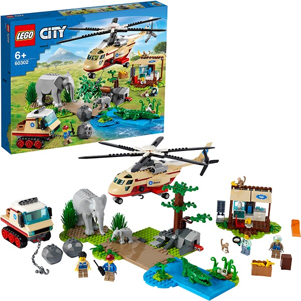 LEGO City: Operatiune de salvare a animalelor salba 60302, 6 ani+, 525 piese